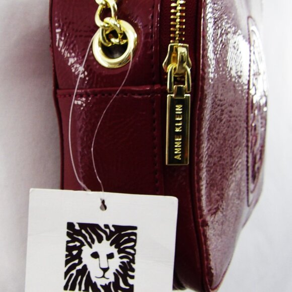 Anne Klein Leo Legacy VI Side Purse Bordeaux Faux Leather Gold Hardware NWT - Picture 14 of 15